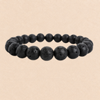Natural Lava Stone Bracelet | Black Volcanic Stone Bracelet | Grounding & Strength Jewelry | Meditation Bracelet | Gift for Men & Women