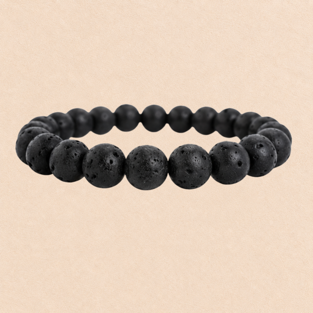 Natural Lava Stone Bracelet | Black Volcanic Stone Bracelet | Grounding & Strength Jewelry | Meditation Bracelet | Gift for Men & Women