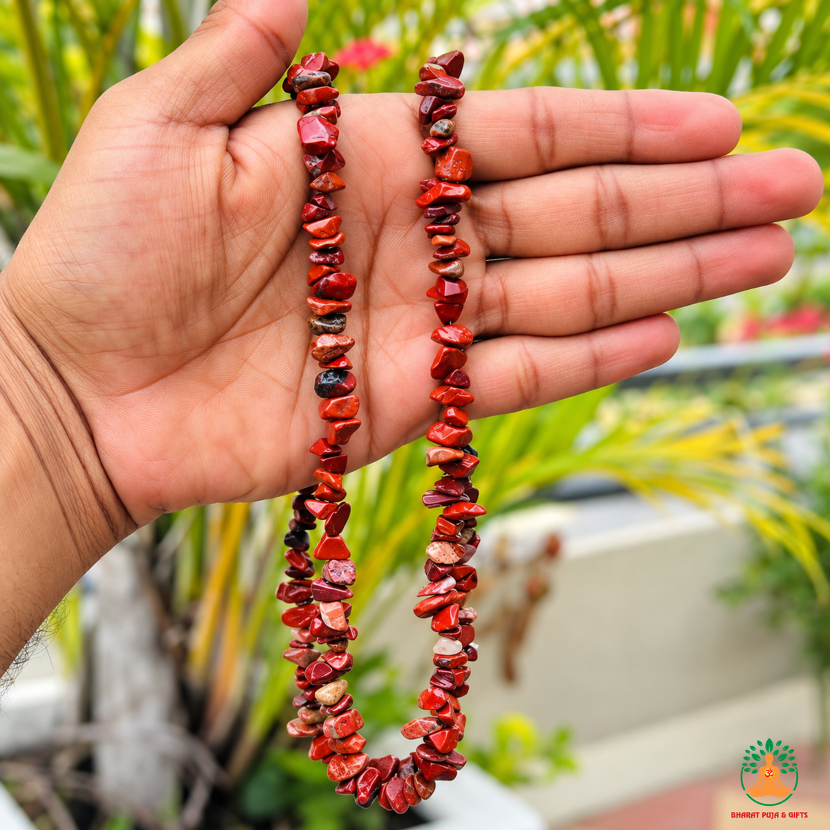 Red Jasper Chips Crystal Necklace | Red Jasper Beaded Necklace | Gemstone Necklace