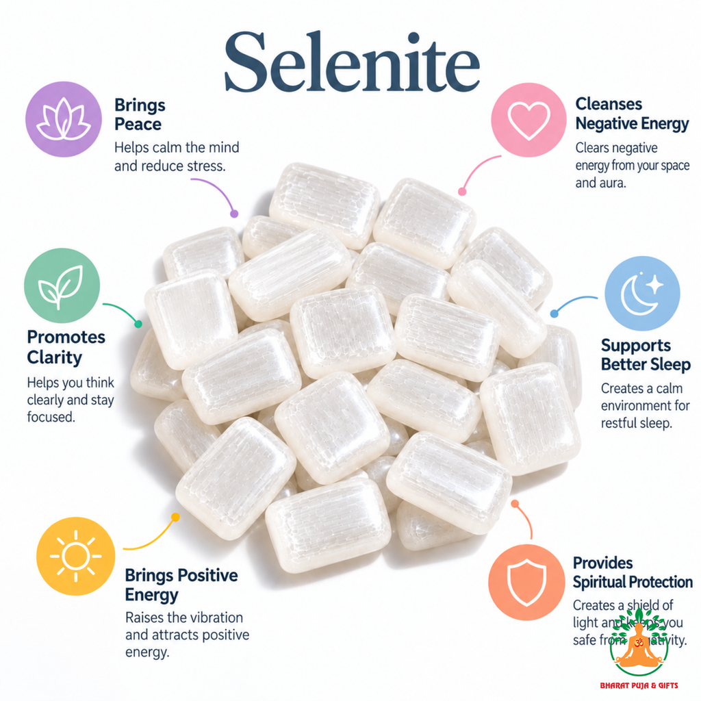 Natural Selenite Tumble Stone – Polished White Selenite Gemstones | Manifestation Healing and Meditation Crystals