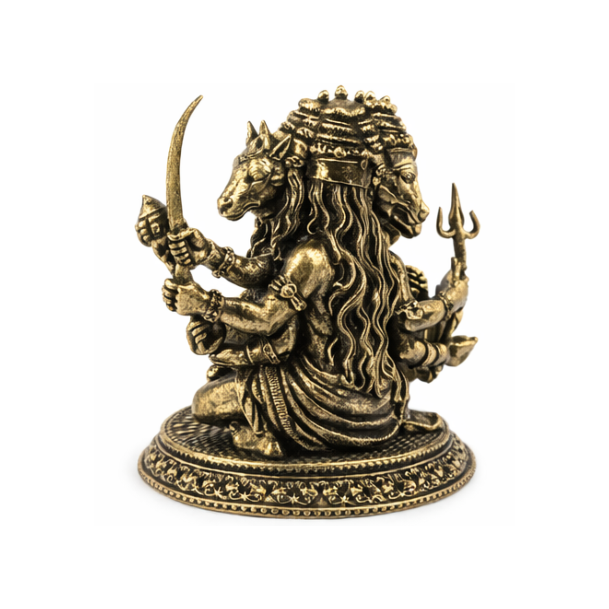 Panchadhatu Panchamukhi Kneeling Hanuman (Sitting on One Knee) Idol | Panchlogam Hanuman Murti | Premium Hanuman Statue