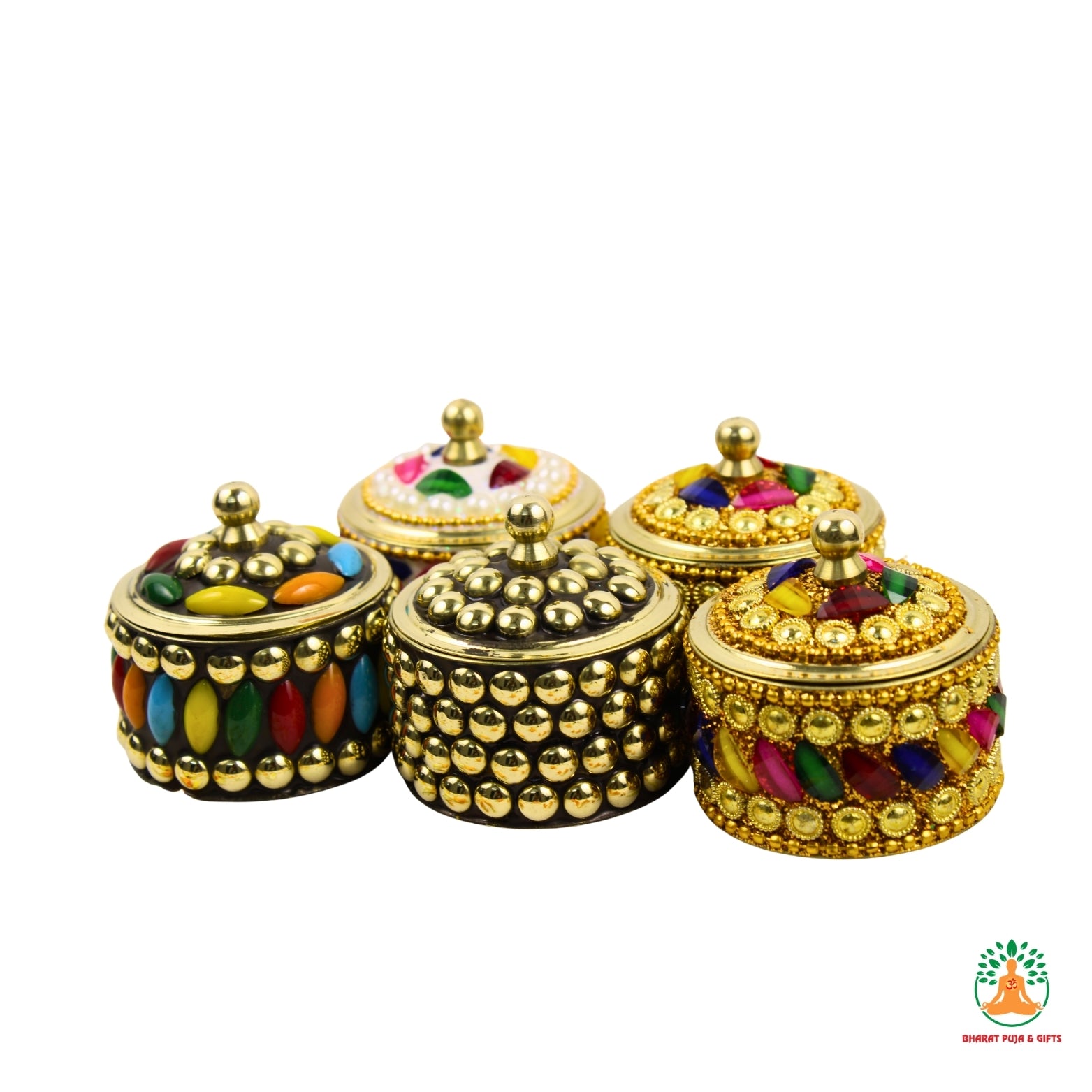 Brass Handcrafted Sindoor Dibbi | Kumkum Box | Sindur Dani | Fancy Decorative Box for Pooja, Home Temple & Gift |