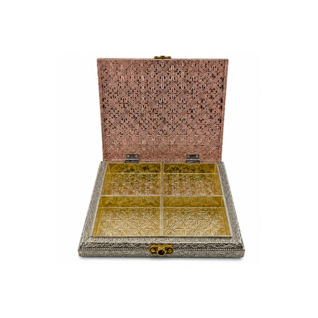 Royal 4-Compartment Dry Fruit Gift Box | Multiple Sizes Available