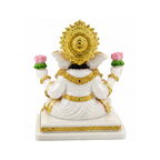 White Ganesha Murti | Traditional Ganapati Murti for Home Temple and Puja