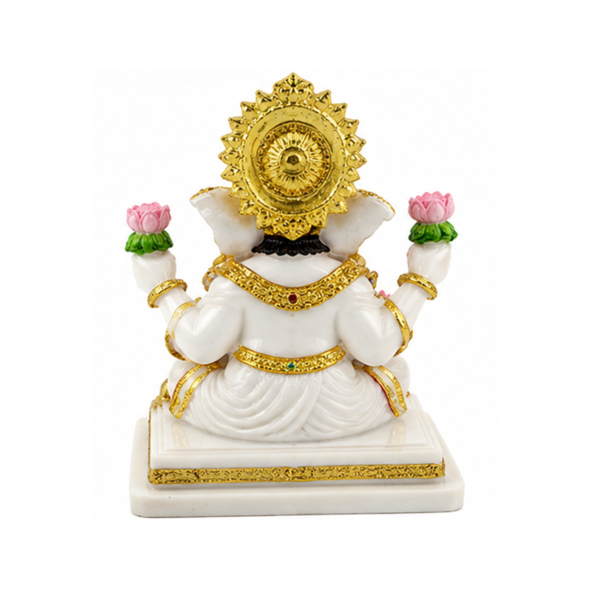 White Ganesha Murti | Traditional Ganapati Murti for Home Temple and Puja