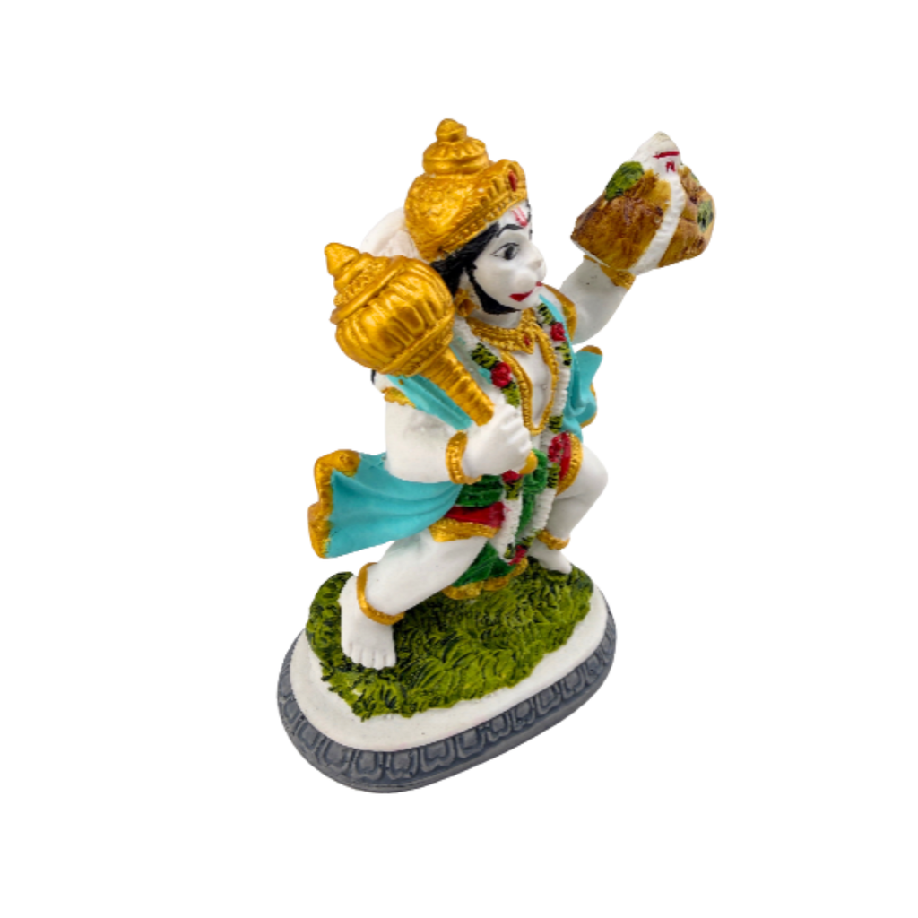 Small Hanuman Idol | Lord Hanuman with Gada & Mountain | Hanuman Holding Sanjeevani Mountain Murti