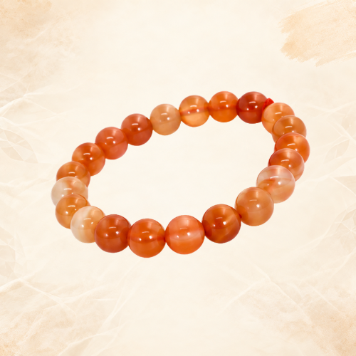 Natural Carnelian Crystal Bracelet | Orange Carnelian Gemstone Bracelet | Energy & Motivation Bracelet | Gemstone Jewelry | Gift for Men & Women