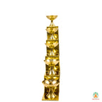 5 Step Brass Samai | Brass Lotus 5-Step Diya | Traditional Pooja Aarti Oil Lamp Arti Deepak Deepam for Home Temple, Mandir,