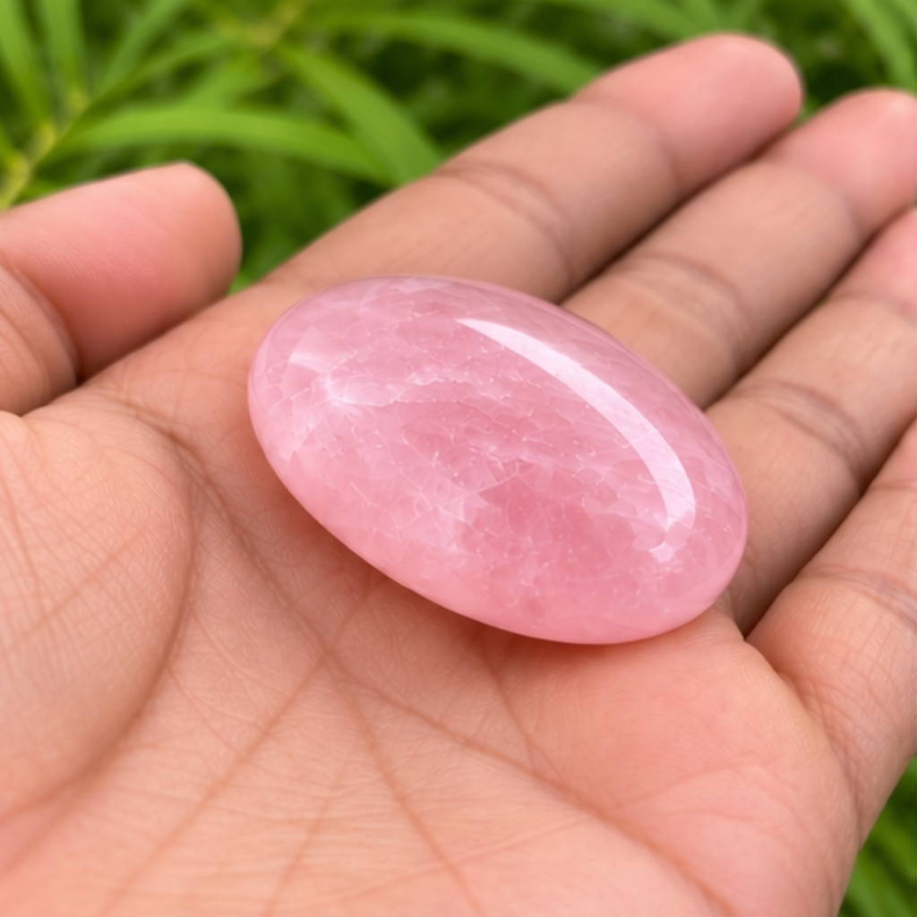 Rose Pink Quartz Palmstone Set of 3 | Natural Pink Crystal Palm Stones | Polished Oval Stones | Love & Self-Love Crystal