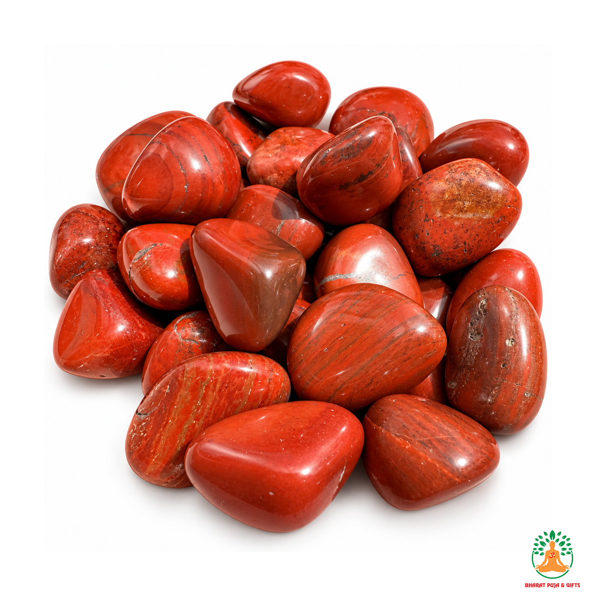 Natural Red Jasper Tumble Stones – Polished Red Gemstones | Manifestation Healing and Meditation Crystals
