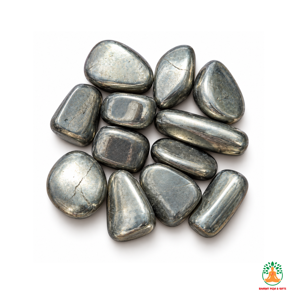 Natural Pyrite Tumble Stone – Polished Pyrite Gemstones | Manifestation Healing and Meditation Crystals