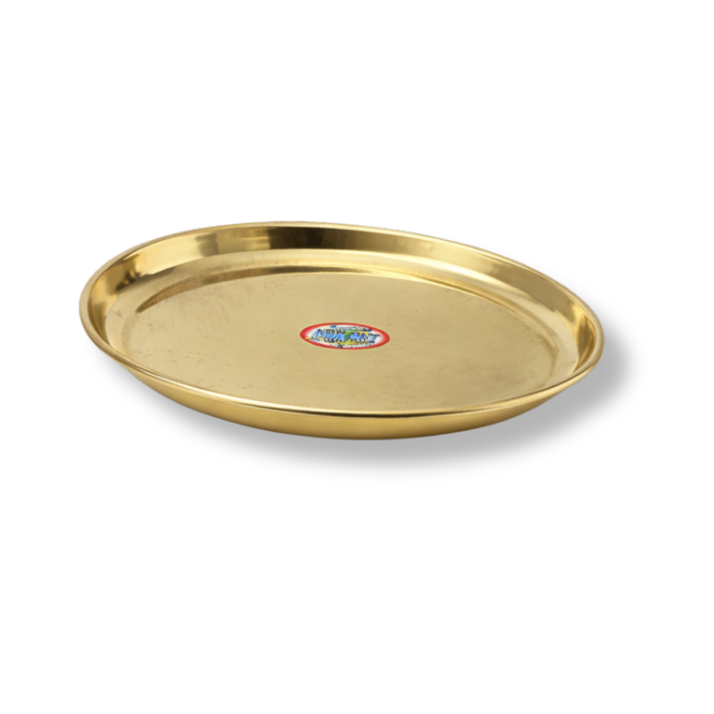 Brass Plain Thali - 7 inch | Brass Plate | Brass Puja Aarti Thali