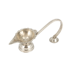 Silver Diya with Handle | Pure Silver Aarti Diya | Silver Puja Diya