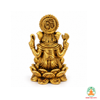 Small Lord Ganesha Idol on Decorative Base – Antique Gold Tone Hindu Statue