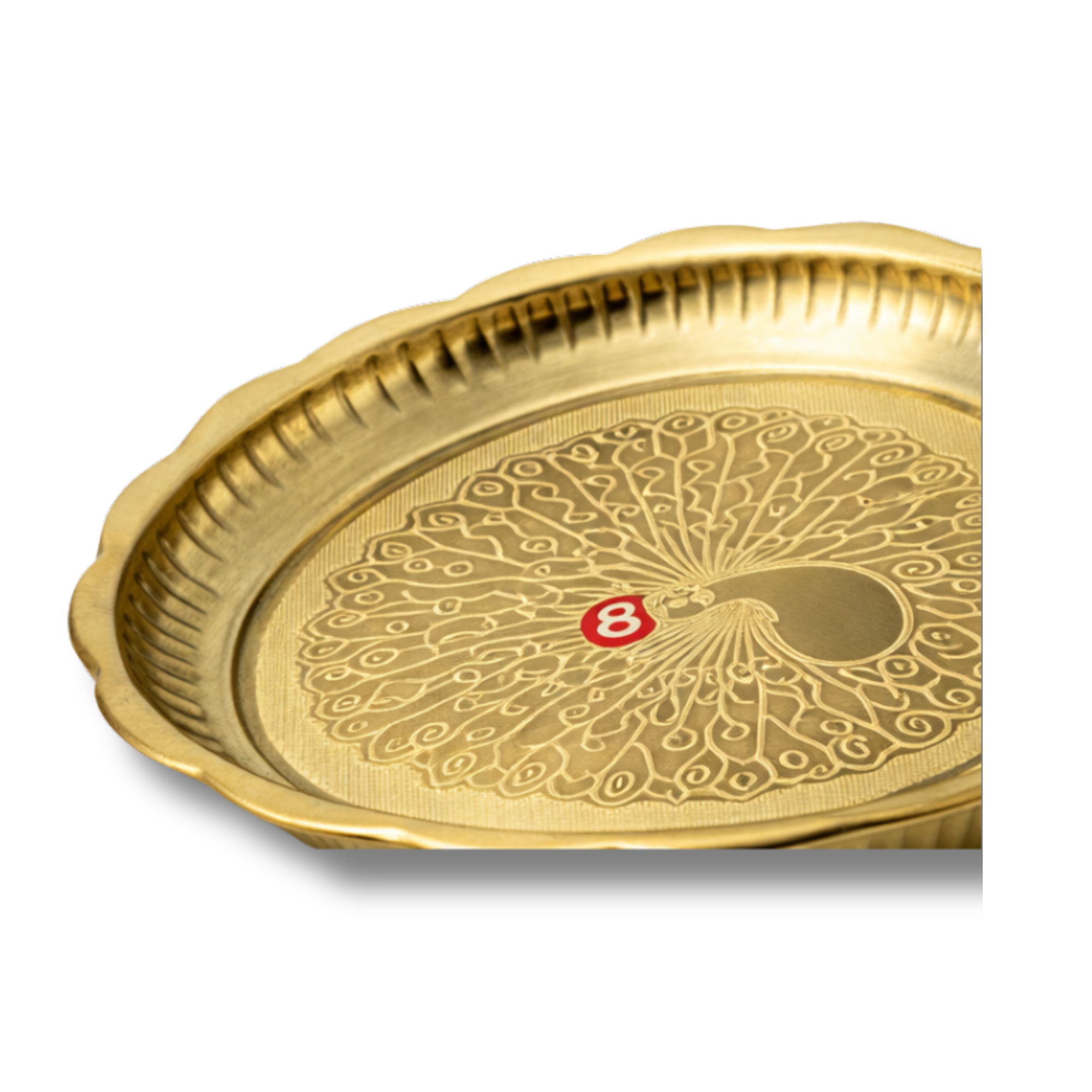 Brass Puja Thali with Peacock Design | Brass Plate | Brass Aarti Thali
