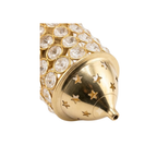 Brass Diya with Cylindrical Gem Cover | Decorative Crystal Brass Oil Lamp