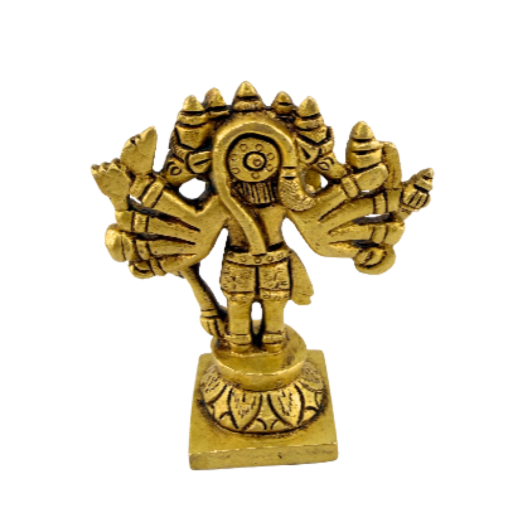 Brass Panchmukhi Hanuman Idol | Five-Faced Hanuman Statue | Panchamukhi Hanuman Murti