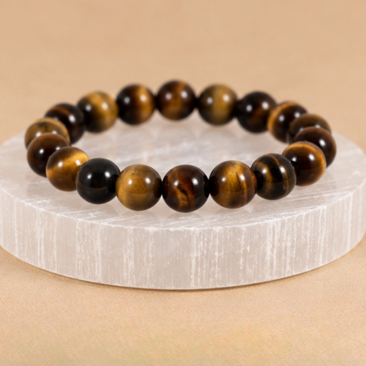 Natural Tiger Eye Bracelet | Golden Brown Crystal Gemstone Bracelet | Confidence & Protection Jewelry | Grounding Bracelet | Spiritual Gift