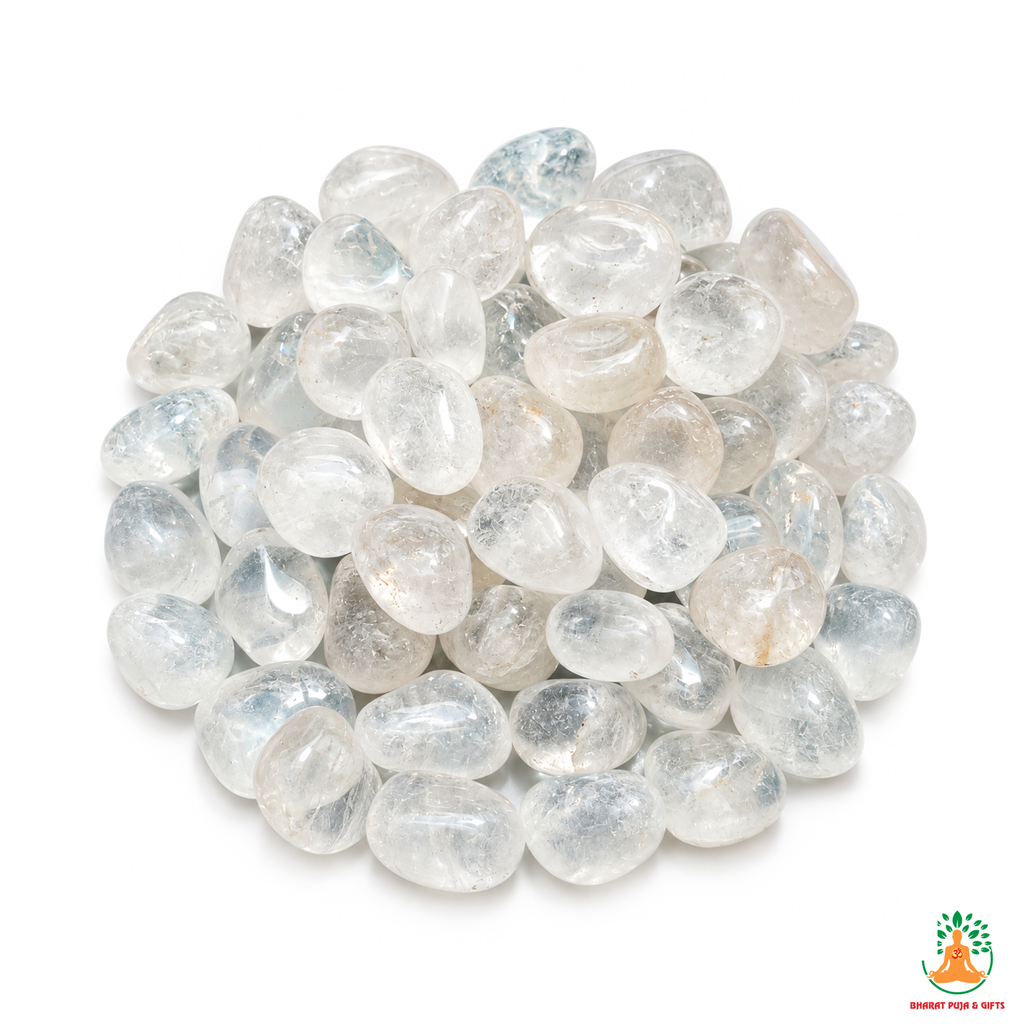 Natural Clear Quartz Tumble Stones – Polished Crystal Gemstones | Manifestation and Healing Crystals