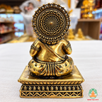 Kuber Ji Idol – Antique Gold Tone Hindu Statue for Puja and Home Decor