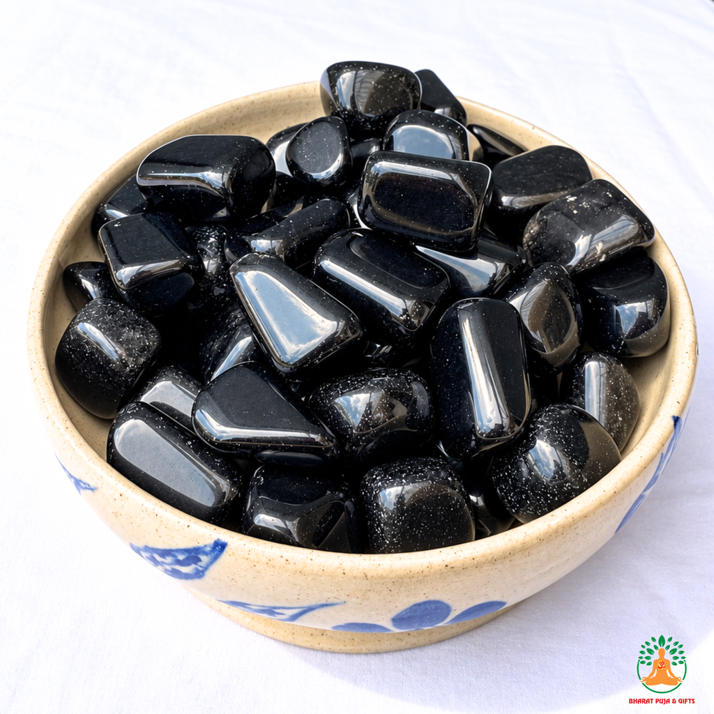 Natural Black Obsidian Tumble Stones – Polished Black Gemstones | Manifestation Healing and Meditation Crystals
