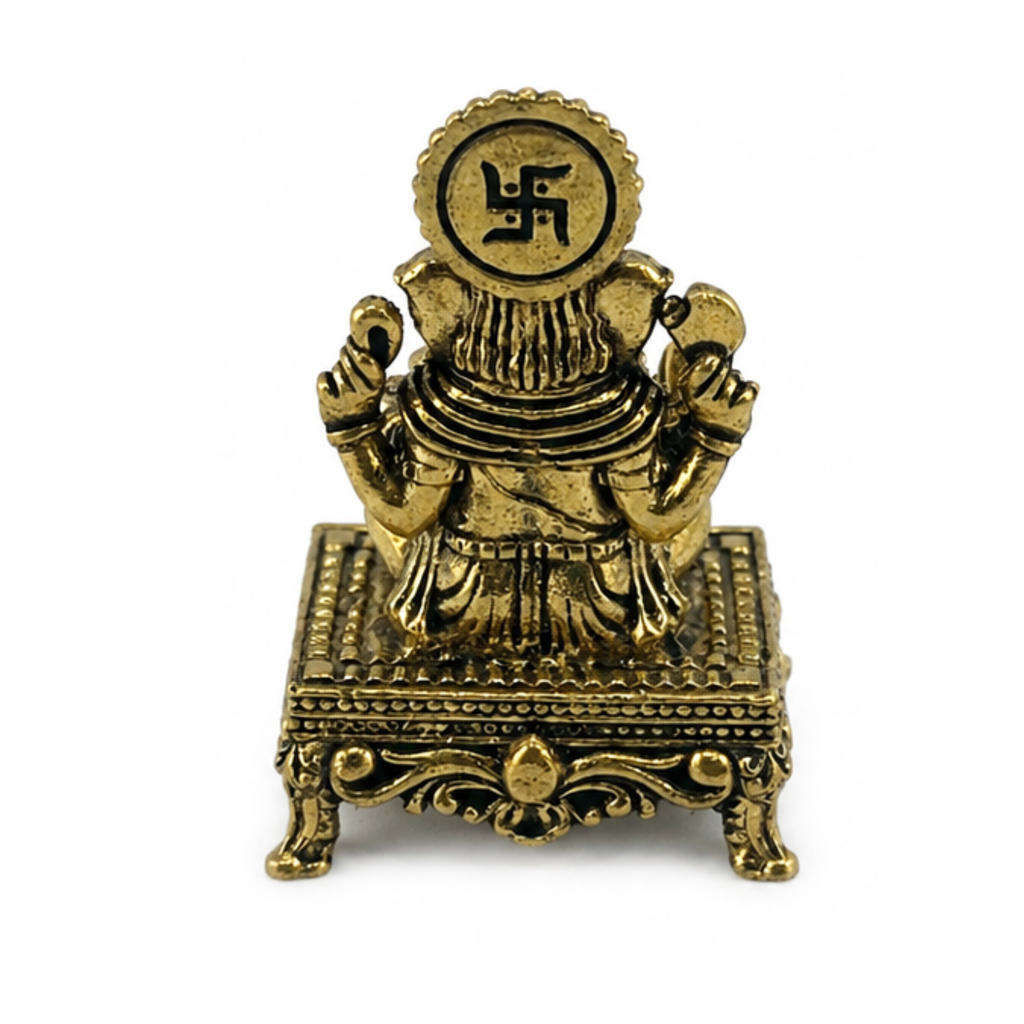 Panchadhatu Ganesha Idol Sitting on Chowki | Panchaloha Ganapati Murti | Panchalogam Ganapati Sitting on Chowki