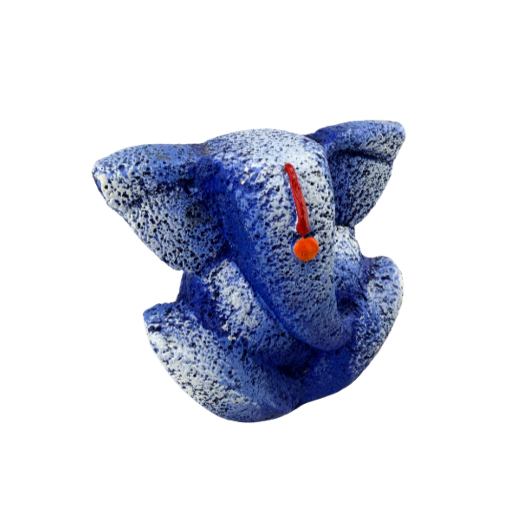 Blue Ganesha Idol | Modern Artistic Lord Ganesha Statue for Office Decor Car Dashboard