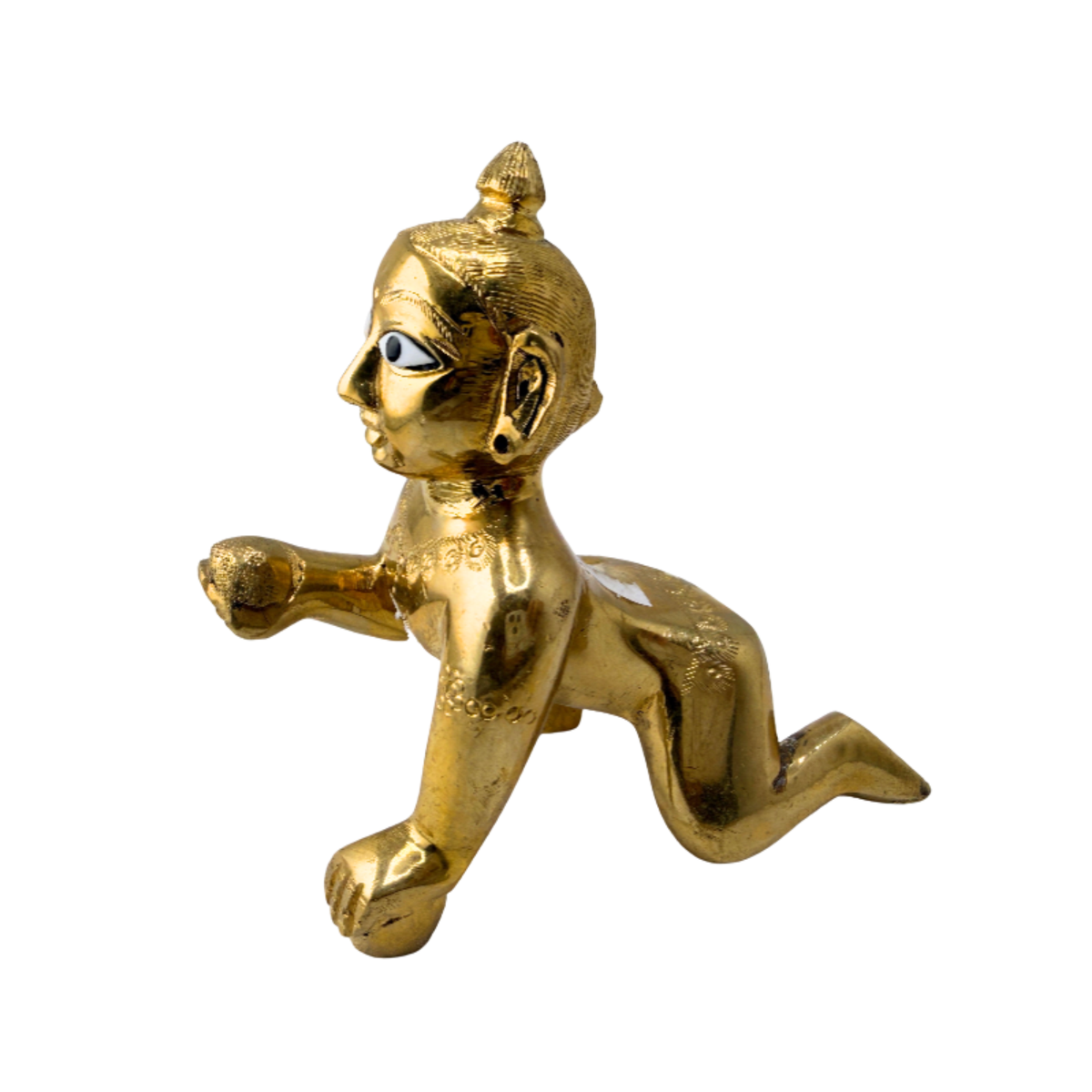 Brass Laddu Gopal Statue | Baby Krishna Idol | Bal Gopal Krishna Murti Multiple Sizes