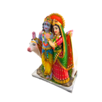 Radha Krishna with Cow Idol | Multicolor Radha and Krishna Murti | Radha Krishna Statue