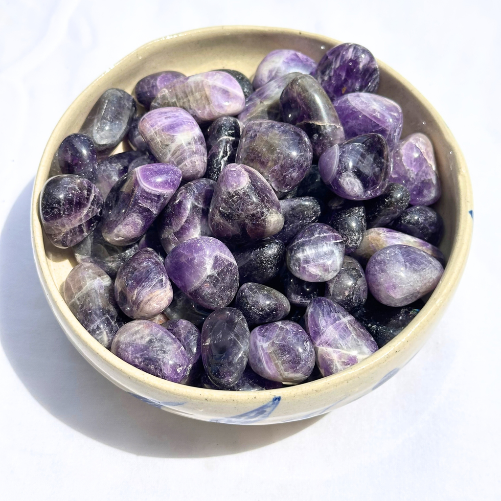 Natural Amethyst Tumble Stones – Polished Purple Gemstones | Manifestation Healing and Meditation Crystals