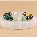 Abundance Bracelet - Dhanyog Bracelet | Green Aventurine Citrine Pyrite Tiger Eye Crystal Bracelet | Prosperity & Abundance Jewelry | Gift