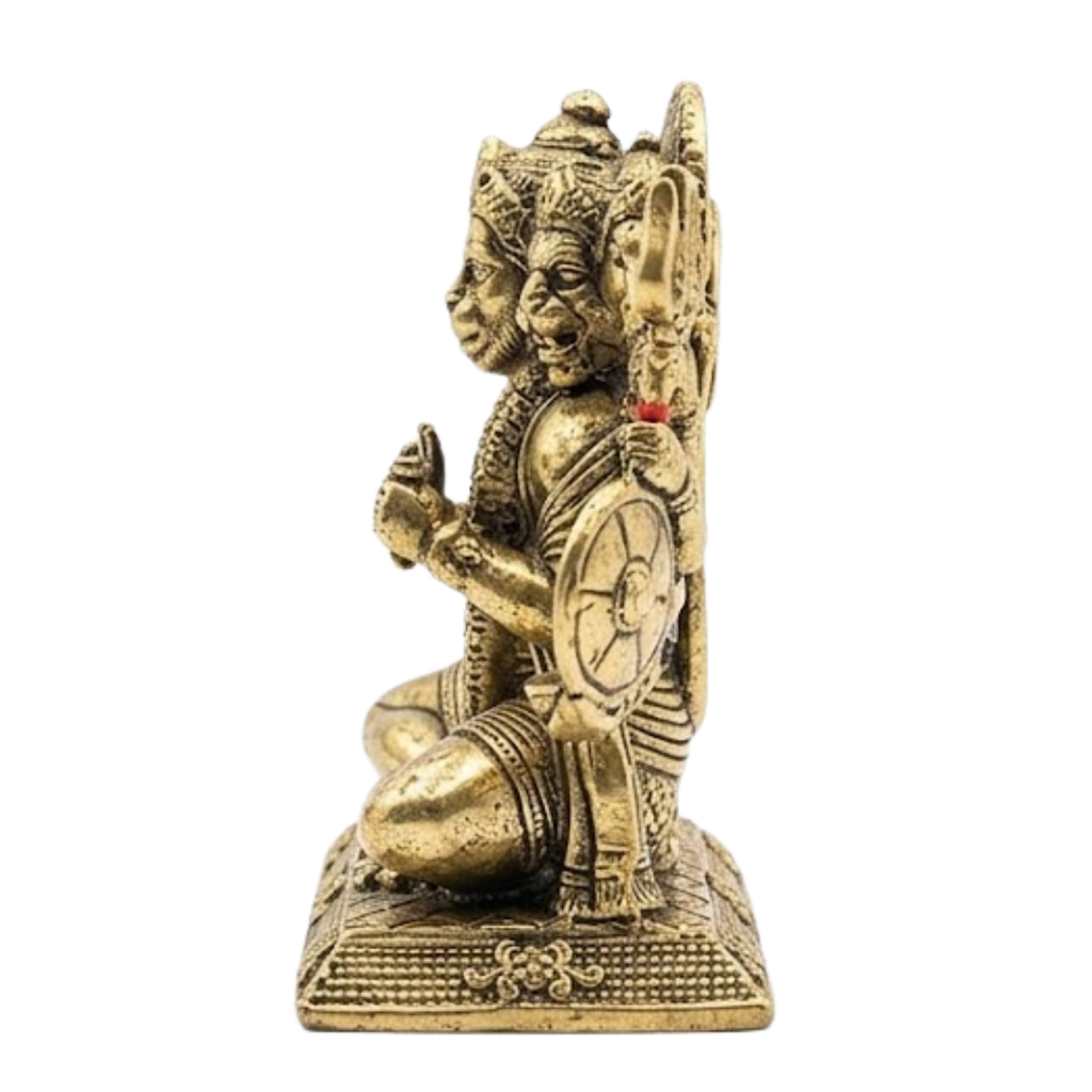 Panchadhatu Panchamukhi Sitting Hanuman Idol | Panchaloha Panchamukhi Hanuman Murti | Panchalogam Sitting Hanuman Statue