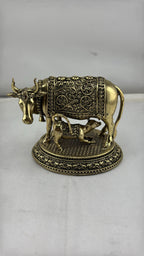 Panchaloha Kamadhenu Idol | Panchadhatu Cow and Calf Murti | Panchalogam Gau Mata Statue