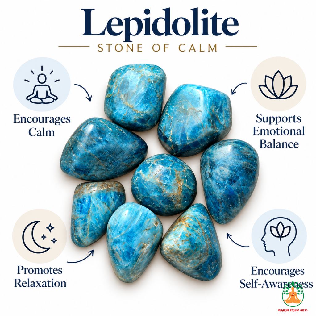 Natural Lepidolite Tumble Stones – Polished Blue Crystal Gemstones | Manifestation and Healing Crystals | High Quality Lepidolite Crystals