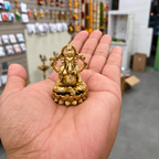 Lord Ganesha Idol on Lotus Base – Antique Gold Tone Hindu Statue