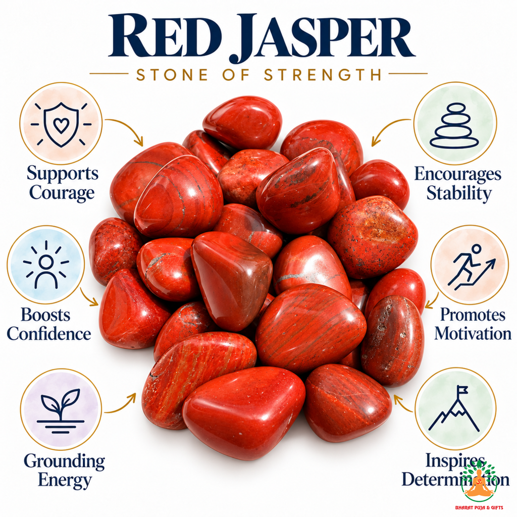 Natural Red Jasper Tumble Stones – Polished Red Gemstones | Manifestation Healing and Meditation Crystals