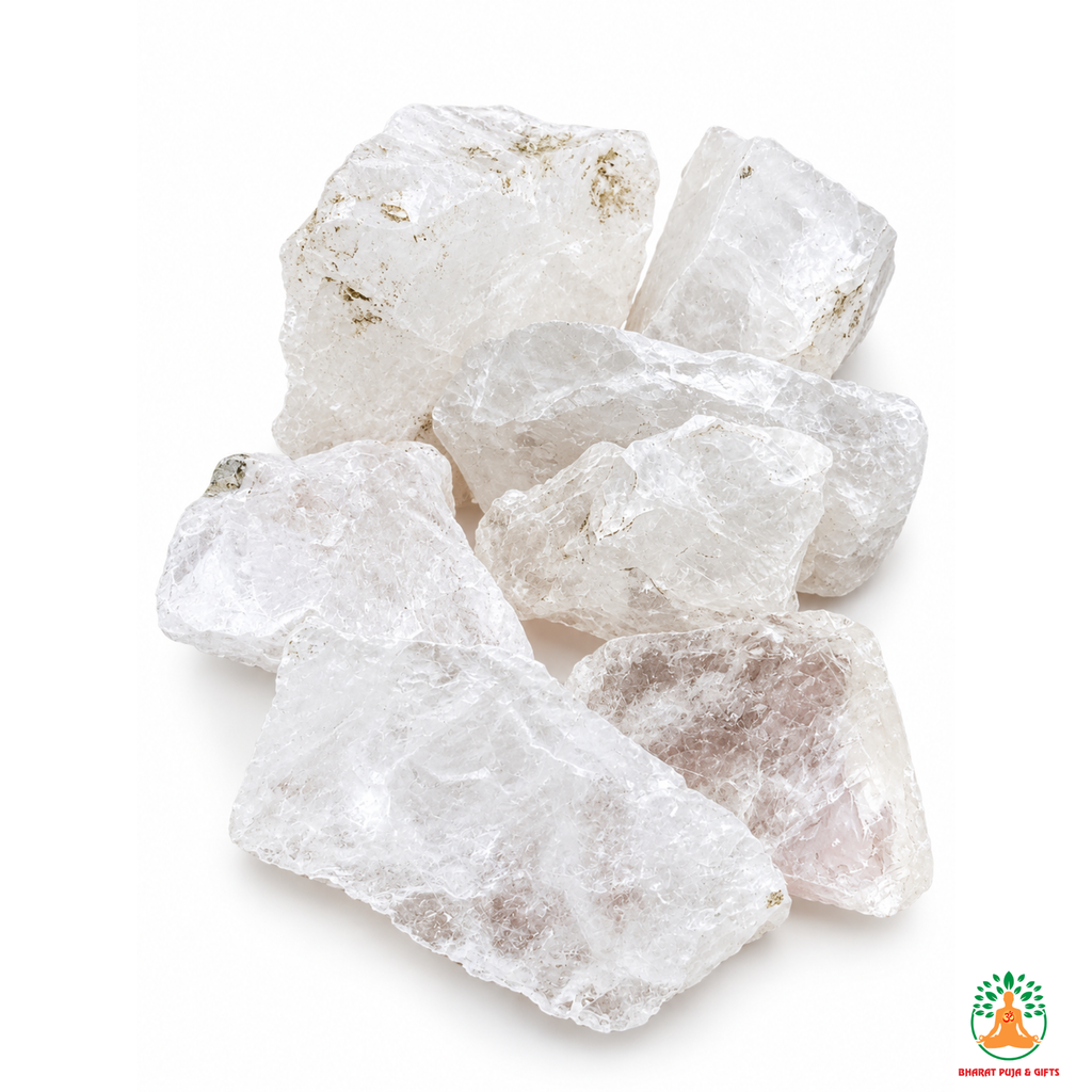 Clear Quartz Raw Crystals – Natural Rough Unpolished White Clear Quartz Stones | White Manifestation Healing and Meditation Crystals