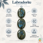 Labradorite Palmstone Set of 3 – Natural Blue Flash Crystal Stones