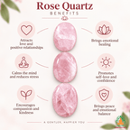 Rose Pink Quartz Palmstone Set of 3 | Natural Pink Crystal Palm Stones | Polished Oval Stones | Love & Self-Love Crystal
