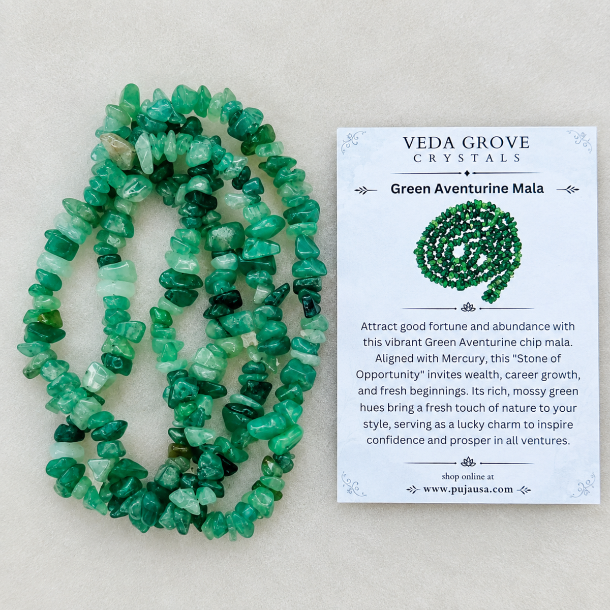Green Aventurine Chips Crystal Necklace | Green Aventurine Chips Beaded Necklace | Gemstone Necklace