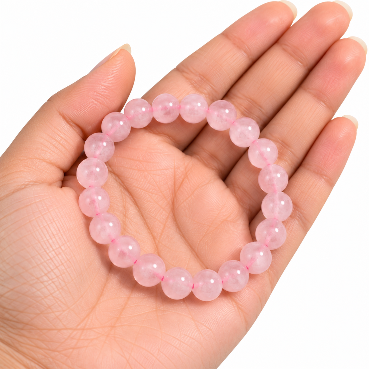 Natural Rose Quartz Bracelet | Pink Crystal Gemstone Bracelet | Love & Self Love Jewelry | Crystal Gemstone Bracelet | Gift for Women