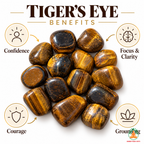 Natural Tiger Eye Tumble Stone – Polished Tigers Eye Gemstones | Manifestation Healing and Meditation Crystals
