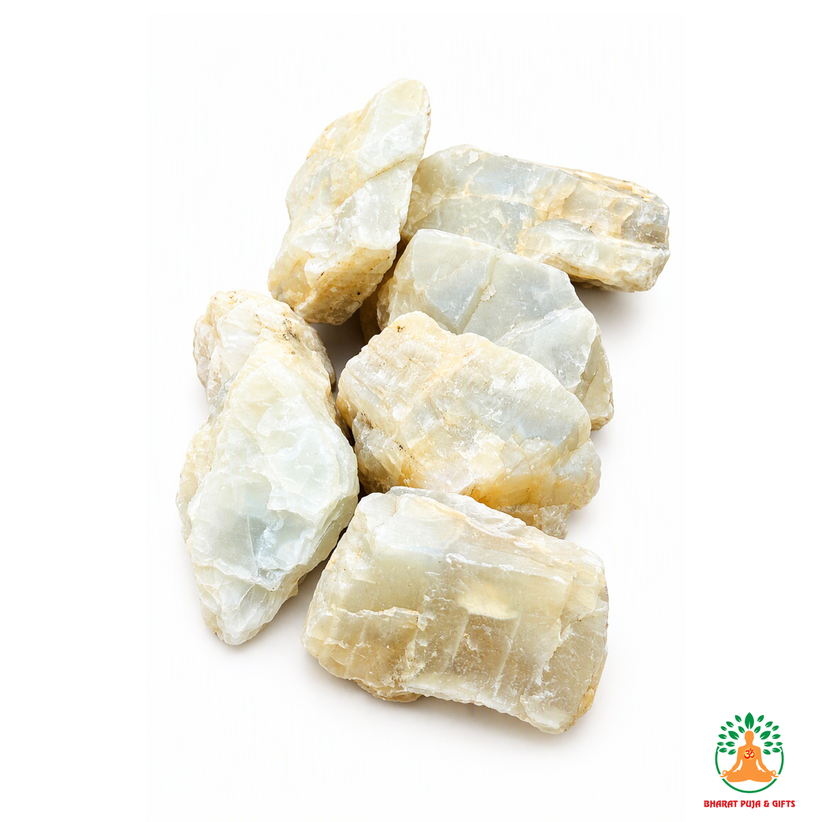 Moonstone Raw Crystals – Natural Rough Unpolished White Moonstone Stones | White Manifestation Healing and Meditation Crystals