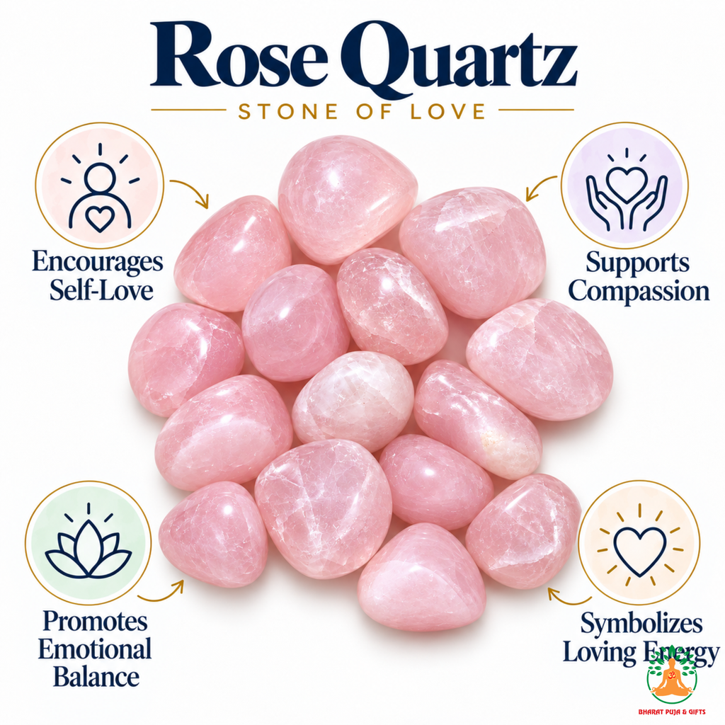 Natural Rose Quartz Tumble Stones – Polished Pink Gemstones | Manifestation Healing and Meditation Crystals