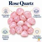 Natural Rose Quartz Tumble Stones – Polished Pink Gemstones | Manifestation Healing and Meditation Crystals