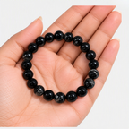 Natural Black Tourmaline Bracelet | Black Crystal Gemstone Bracelet | Grounding & Protection Jewelry | Meditation Bracelet | Gift for Men & Women