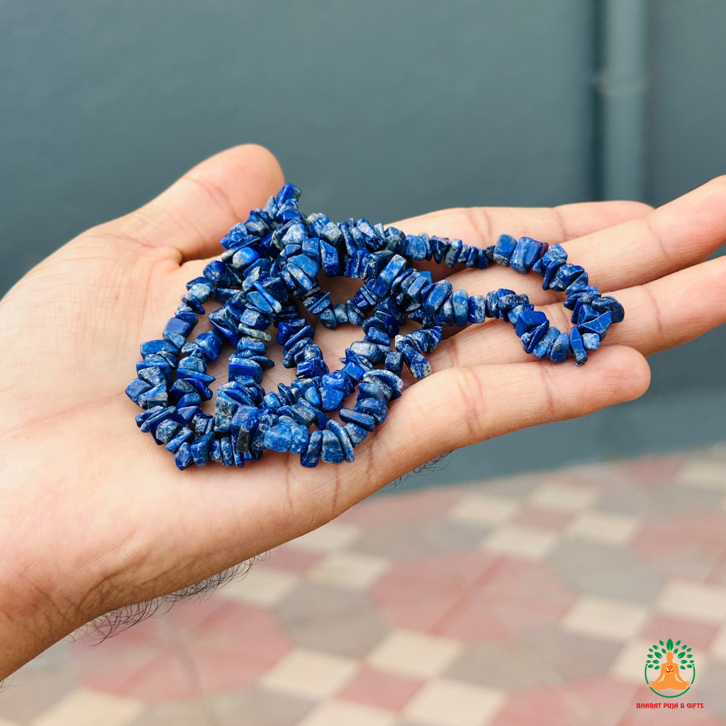 Lapis Lazuli Chips Crystal Necklace | Lapis Lazuli Beaded Necklace | Gemstone Necklace