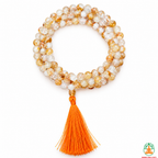 Natural Citrine Necklace | 13 Inch Golden Yellow Gemstone Mala | Prosperity & Abundance Jewelry | Meditation and Yoga Necklace | Orange Crystal Necklace