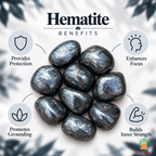 Hematite Tumble Stones – Polished Natural Gemstones | Manifestation Healing and Meditation Crystals