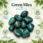 Green Mica Tumble Stones – Polished Green Gemstones | Fuchsite Crystals| Green Muscovite Gemstones | Manifestation and Healing Crystals